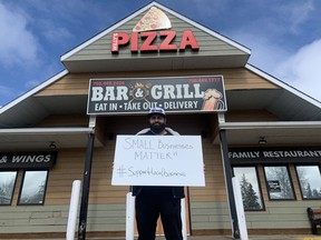 Owner and manager of Willy's Pizza Bar and Grill, Billy Ammar worries for the fate of his family-owned business in Sherwood Park following the province's decision to return to Stage 1 restrictions. Lindsay Morey/News Staff