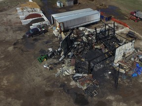 An arson investigation is underway into two suspicious fires in two weeks at a property at the junction of Highway 21, Bruce County Road 3 and Carlisle Street in Port Elgin. A blaze April 7 at 1:38 a.m. destroyed an outbuilding and a March 24 fire damaged a trailer on the property. (Saugeen Shores Fire Department)