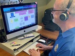 Southampton Rotarian Tony Sheard volunteers as a virtual call centre advisor for the Community Connections COVID-19 vaccination help line. Community Connection provides the 211 Service in Ontario. SUBMITTED