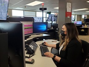 Jamie Spencer, who's worked as a 911 operator at the London police dispatch centre for eight years, said calls about missing or suicidal people can be some of the most rewarding if she and other dispatchers get the right information and officers are able to quickly find the person to prevent the situation from getting worse. London police handout.