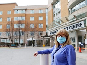 Hastings County long-term care director Debbie Rollins, above outside Hastings Manor, says most employees want to be vaccinated, but have had difficulty booking appointments.