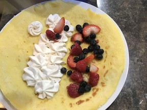 One grade 6 student made this delicious-looking crêpe, complete with mixed berries and homemade chantilly cream, through the Spring Break, at-home edition of the Avon Maitland District School Board's annual FunTECH program. Submitted photo