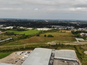 Crane West Business Park, a new 23-acre chunk of shovel-ready industrial land on Crane Avenue in south Stratford, is now ready for sale. (Photo courtesy investStratford)