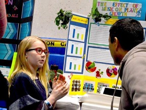 Lilah Preiss was part of a team that investigated how music affects plant growth entered in 2019's Lambton County Science Fair. The 2020 fair was cancelled because of the pandemic but the 2021 edition was held recently as a virtual event.