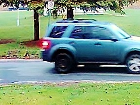 Norfolk OPP said last week that the driver of this blue SUV was wanted for questioning in connection with the theft of a substantial amount of tools from a home in Long Point. The force reported Monday that an officer with the Oxford OPP spotted the vehicle last week and took a suspect into custody without incident. The missing property has been recovered. – OPP photo
