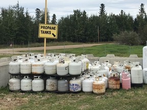 Items like propane tanks were gathered during last year's Free Clean Up Week. Whitecourt is holding the event again.