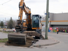 Work is underway on the West Link project at the intersection of Main Street West-Murray Street-Oak Street-Memorial Drive.
PJ Wilson/The Nugget