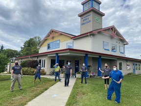 Last June, volunteers from Dow Canada helped the Boys and Girls Club of Fort Saskatchewan spruce up the outside of their building with a fresh coat of paint. Volunteers across the city are being recognized this Volunteer Week. Photo via Twitter / Fort Saskatchewan Boys and Girls Club