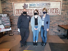 Mike, Amanda and Tricia Bliss of Mr. Mikes Steakhouse in High River on Apr. 20. Mr. Mikes was named as one of the winners of High River’s annual Stars of High River volunteer celebration that took place Apr. 22