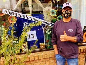 Richard Atlee and hundreds of others have lined up outside Kaley’s Restaurant in Simcoe this week as part of a take-out fundraiser for the family of Sarah and Mike VanNetten of Simcoe. The latter has been in hospital for the past two weeks with complications from COVID-19. – Monte Sonnenberg