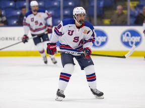 Red Savage in action with the United States National Team Development Program under-18 team.