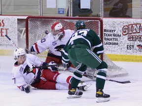 The Sherwood Park Crusaders concluded their series with the vaunted Brooks Bandits over the weekend, posting an 0-3-1 record. Photo courtesy Target Photography