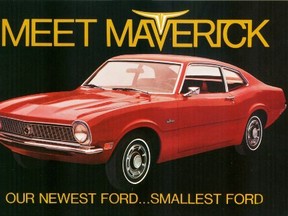 An early advertisement for the new 1970 Ford Maverick.
