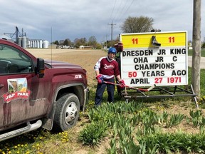 Ex-Dresden Jr. Kings forward Joe Park celebrates the 50th anniversary of their 1970-71 Ontario Hockey Association junior C championship. Contributed Photo