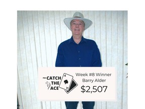Barry Alder is the winner of the Pembroke Regional Hospital Foundation’s Catch the Ace week 8 draw. He won $2,507. Draws are held Wednesday mornings. Funds raised are going towards the Cancer Care Campaign. Submitted photo