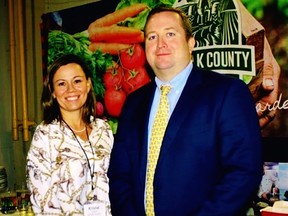 Norfolk Mayor Kristal Chopp introduced Jason Burgess as Norfolk County’s new CAO at the municipality’s annual economic symposium in 2019. Burgess recently accepted the CAO position in Niagara Falls. Norfolk council hopes to have Burgess’s successor in place by the end of July. – Contributed photo