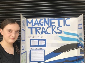 Kylie Morgan, 15, a Grade 9 student at Sacred Heart High School in Walkerton, earned gold at the at this year’s Bluewater Regional Science and Technology Fair, which was held virtually on April 7. Morgan's project was about magnetic levitating trains. Morgan will now take part in the Canada-Wide Science Fair, which is an annual fair in Canada coordinated by Youth Science Canada. This will occur virtually from May 17-21.