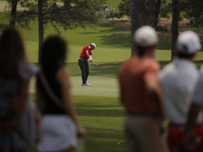 Canada's Mike Weir hits his approach to the third hole during the first round of the Masters at Augusta National Golf Club in Augusta, Ga., on Thursday, April 8, 2021. (REUTERS/Brian Snyder)