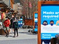 Banff Avenue was photographed on Tuesday, April 20, 2021. The central downtown area of Banff has mandatory mask bylaw indoors and outside.