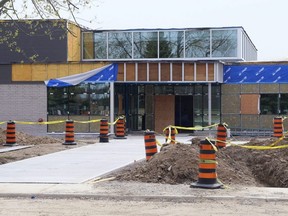 Construction continues at new Monsignor Uyen Catholic school in Chatham, Ont., on Tuesday, April 27, 2021. (Mark Malone/Chatham Daily News/Postmedia Network)