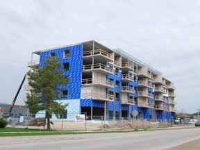 Work is well underway on Owen Sound Housing Company's five-storey, 60-unit apartment building project at Odawa Heights on the city's northeast quadrant. DENIS LANGLOIS