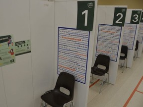 The vaccination hub at the Harry Lumley Bayshore Community Centre.