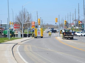 The Sunset Strip was closed on Friday, April 23, 2021 following a multi-vehicle collision involving a tractor trailer.