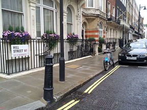 Cannon bollards are used along sidewalks in Britain to keep pedestrians safe from vehicles. (Colonel Warden photo via Wikimedia Commons)