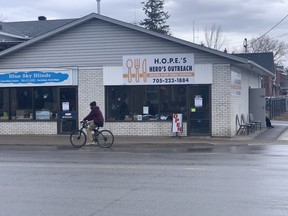 An incident outside Hope's Kitchen Thursday evening has left Katie Valiquette shaken and upset. She said she had to call North Bay Police four times requesting police assistance after a man unknown to her accused a passersby of stealing a bike. The situation escalated with threats of violence.