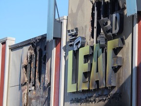 Six businesses off Wye Road — KFC, Little Caesar’s, K-Lee Boutique, Chopped Leaf, Dr. Bernstein Clinic and Great Clip — were gutted by a blaze  during the early morning hours of Saturday, April 24. Lindsay Morey/News Staff