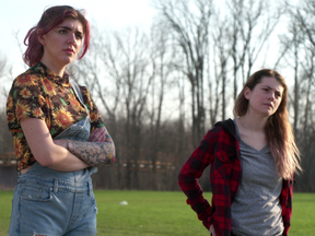 Ariel Shearer, left, as Kate and Taylor Meloche as Taylor performs in Gerald Williams' short film Kate and Taylor, one of a dozen short narrative and documentary films being screened Friday at the First Take Film Festival organized by students of Fanshawe College's advanced filmmaking program.