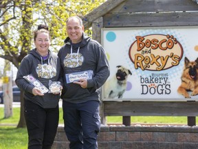 Michelle and Jaymie Crook are expanding their business, Bosco and Roxy's Gourmet Bakery For Dogs in London. (Derek Ruttan/The London Free Press)
