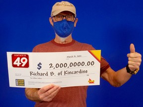 Ontario 49 lottery winner Richard Butler, of Kincardine, Ont. (Supplied by OLG)