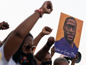 Fists raised, crowds in Atlanta mark the guilty verdict in the trial of Minneapolis police officer Derek Chauvin for the murder of George Floyd.