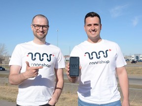 AJ Koenig and Anthony Morvillo teamed together to develop Rnnr, a newly launched app to order items for delivery from local stores. Photo by Riley Cassidy