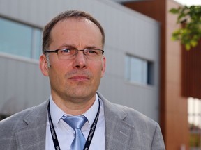 Dr. Piotr Oglaza stands outside Hastings Prince Edward Public Health in September 2020.