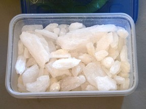 Belleville police released this image of crystal methamphetamine seized Thursday during an investigation by Project Renewal officers.