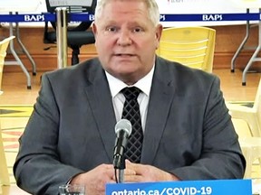 Premier Doug Ford said in a briefing Tuesday an Etobicoke pop-up vaccine clinic the province is exploring employer-operated vaccine clinics to boost vaccines in people's arms. YOUTUBE