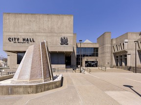 Brantford City Hall in downtown Brantford, Ontario. Photographed on Friday April 23, 2021. Brian Thompson/Brantford Expositor/Postmedia Network