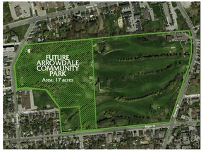 The city plans to create a park on 17 acres of the former Arrowdale golf course property.