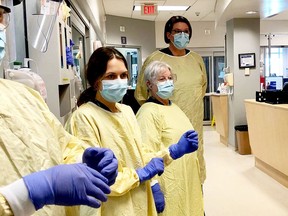 Brockville General Hospital staffers gather for a team meeting inside the Intensive Care Unit in this image provided by hospital officials. (SUBMITTED PHOTO)