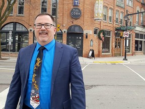 Chatham-Kent Mayor Darrin Canniff, shown at the entrance to downtown Chatham, in December 2020. Trevor Tefloth/Postmedia Network