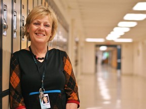 Deb Crawford, director of education for the St. Clair Catholic District School Board, is photographed in the hallway of Ursuline College Chatham March 9, 2018.