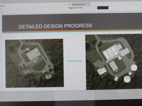 A screen shot of one of the EVB Engineering slides, illustrating expansion plans for the Ingleside Wastewater Treatment Plant. Photo on Wednesday, April 7, 2021,  in Cornwall, Ont. Todd Hambleton/Cornwall Standard-Freeholder/Postmedia Network