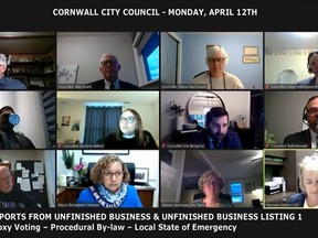 Handout Not For Resale
Cornwall City council decided to not pursue proxy voting, during their Monday virtual meeting. Photo YourTV/Cornwall Standard-Freeholder/Postmedia Network