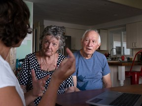 A Stephany Hildebrand photo of Andrea and Norm Seymour, long-time residents of Hamilton Island, speaking with Great River Rapport project lead Dr. Leigh McGaughey. Handout/Cornwall Standard-Freeholder/Postmedia Network

Handout Not For Resale