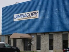 A portion of the Laminacorr building in the Cornwall Business Park. Photo on Friday April 8, 2016 in Cornwall, Ont. Todd Hambleton/Cornwall Standard-Freeholder/Postmedia Network