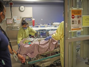 ICU COVID-19 patient at Peter Lougheed Centre on November 14, 2020. Photo by Leah Hennel/AHS