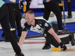 Mike Cleasby/Grand Slam of Curling

Brad Jacobs delivers a stone in Friday's 7-2 victory over Brendan Bottcher at the Players' Championship in Calgary