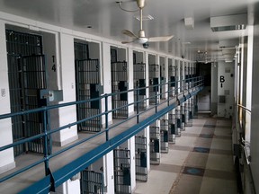 A view of a Kingston Penitentiary cellblock on Friday April 7, 2021.
